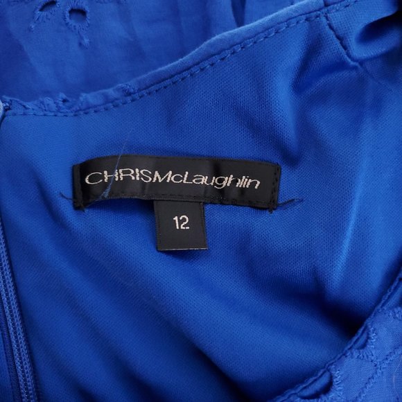 Chris McLaughlin Women Dress Cool Breeze Cotton Knee Length Blue Size 12 - NWT - Picture 7 of 8